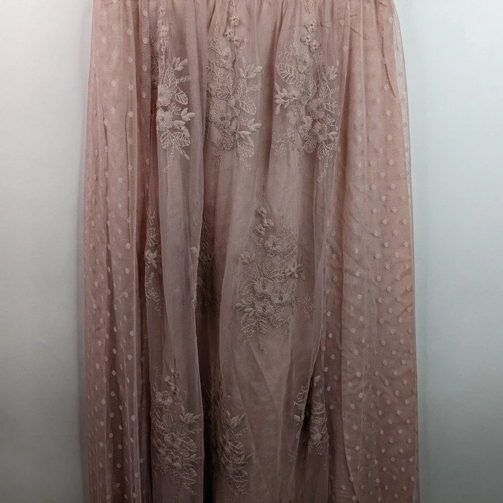 Umgee S Peasant Boho Bohemian Paradise Island Scalloped Lace Maxi Dress - Picture 7 of 12